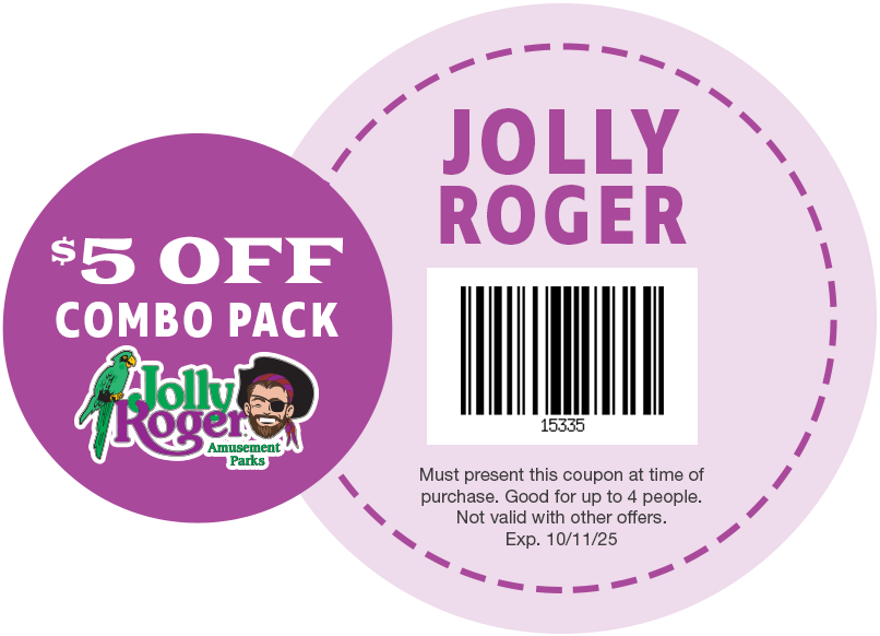 $5 OFF Combo Pack at Jolly Roger Amusement Parks