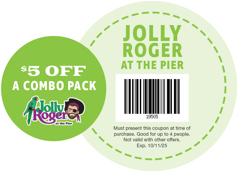 $5 OFF A Combo Pack at Jolly Roger at the Pier