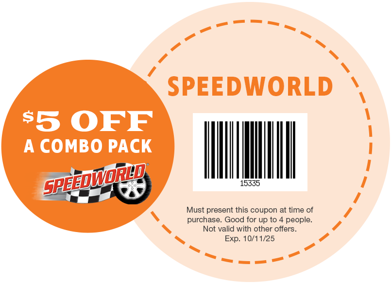 $5 OFF A Combo Pack at Jolly Roger SpeedWorld